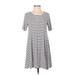 Soho Street New York & Company Casual Dress: Gray Stripes Dresses - Women's Size X-Small