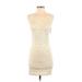 Free People Casual Dress - Mini Scoop Neck Sleeveless: Ivory Print Dresses - New - Women's Size Small