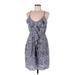 Rebecca Taylor Casual Dress - Wrap: Gray Leopard Print Dresses - Women's Size 6