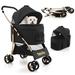 Costway 3-In-1 Pet Stroller with Removable Car Seat Carrier-Black