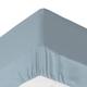 Drap-housse grand bonnet 180x200x32 bleu glacier en coton