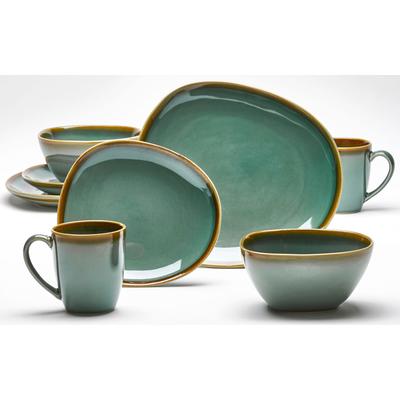 Geschirr-Set VAN WELL "Sintra", grün, 8 tlg., Steingut, Geschirr-Sets, robust, perfekt für den täglichen Gebrauch Image