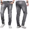 Slim-fit-Jeans ALESSANDRO SALVARINI "ASLuca" Gr. W33 L30, Länge 30, grau (as046) Herren Jeans Slim Fit