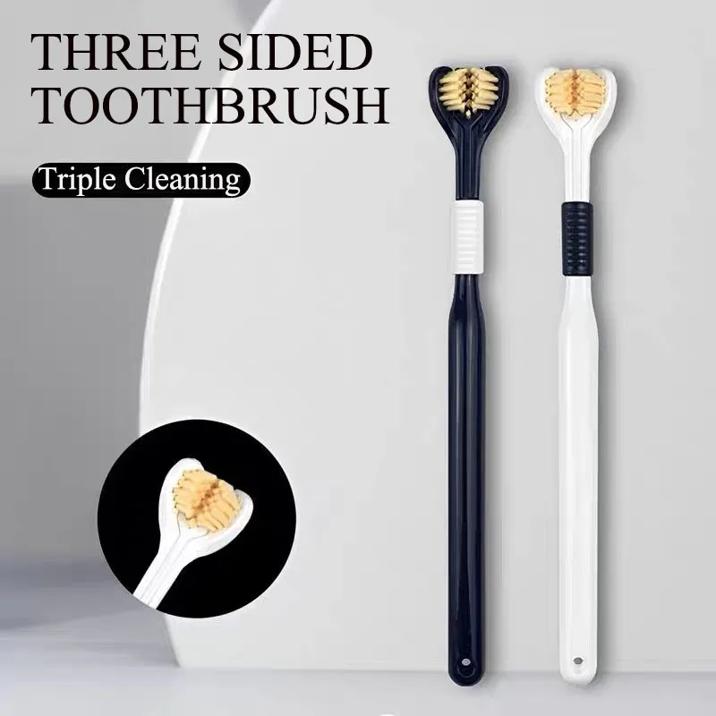 6 Stück dreiseitige Zahnbürste Zahnbürste mit weichen Borsten ultra feine weiche Zahnbürste Mundpflege Sicherheit Zahnbürste Mund gesundheits reiniger Image