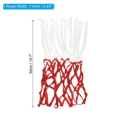 2Pcs 20" Polyester Heavy Type Basketball Hoop Net Replacement, White Red