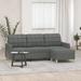 vidaXL Sofa Accent Upholstered 3-Seater Sofa Settee with Footstool Fabric - 78" x 30.3" x 31.5"