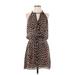 Parker Cocktail Dress: Brown Leopard Print Dresses - Women's Size Small
