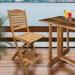 Teak Wood Oceanview Folding Outdoor Patio Barstool