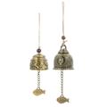 Buddha Statue Bell Wind Chime Decorative Fengshui Outdoor Japanese Chimes for outside Antique 2 Pcs