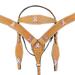 49BH Western Horse Headstall Breast Collar Set American Leather Concho Hilason