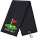 Bilot Customized Golf Towel Embroidered Tri-fold Towels Microfiber Waffle Pattern Golf Towel with Clip Golf Gifts for Men