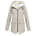 iOPQO Womens Jacket Rain Jacket Women Women Outdoor Loose Plush Solid Plus Thick Warm Women Hooded Raincoat Size Windproof Winter Outdoor Women s Coat Coats for Women Winter Coat Beige XXL