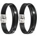 2 Pcs Men Punk Wristband Leather Bracelets Men s Thick Hair Ties Mens Metal Man