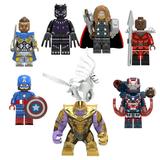 8 PCS Superhero Action Figures Black Panther Thor Mini Figures Building Blocks Toys Super Hero Movie Character Figures for Kids Boys Holiday Gifts Collectible