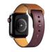 YuiYuKa PU Leather Strap Compatible with Apple Watch Bands 45mm 49mm 40mm 41mm 40mm 42mm 38mm Accessorie PU Leather Wristband Correa Bracelet iWatch Series 8 3 4 5 6 SE 7 9 Ultra brown wine