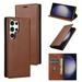 Decase for Samsung Galaxy S24 Plus Wallet Case High-quality PU Leather Magnetic Folio Flip Case with Card Slots Holder Stand Minimalist Ultra Slim Shockproof Phone Cover - Brown