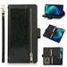 Wallet Case for iPhone 15 Shining Zipper Pocket Card Holder Case Glitter Sparkle Luxury PU Leather Magnetic Flip Kickstand Cover with Wrist Hand Strip Shockproof Case Black