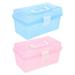 Storage Box Container with Lid Plastic Bins Lids Clear Versatile Case Child 2 Pcs