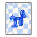 Poster Master Blue Balloon Dog Poster - Peeing Dog Print - Balloon Art - Checkered Art - Trendy Art - Funny Bathroom Decor - Guest Bathroom Decor - Humorous Restroom Decor - 11x14 UNFRAMED Wall Art