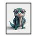 Poster Master Baby Alligator Poster - Baby Alligator in Glasses Print - Alligator Art - Minimal Art - Gift for Kids & Parents - Funny Decor for Nursery Kid s Room or Bedroom - 11x14 UNFRAMED Wall Art