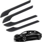 for Tesla Model 3 Carbon Fiber Door Handle Protector Door Trim Carbon Fiber kit for Tesla Model 3/Model Y 2017-2020 (not for 2021-2023 Series) Black Carbon-Reflective