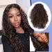 KIHOUT Deals Ladies Front Set Black Mid-length Curly Hair Simulation Wig