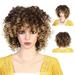 Qepwscx Short Curly Wigs for Women Black Short Curly Wig 70s Bouncy Huge Puff Wigs with Silk Breathable Rose Net Premium Synthetic for Daily Clearance