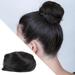 ZTTD Clip Wrap Wig Small Wrap Ball Head Wig Female Straight Hair Circle Black Brown Dished Hair Fluffy and Natural 01#