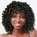 ZTTD European and American Small Curly African Ladies Wig Rod Fluffy Fiber High Temperature Silk Headgear Suitable for Black Women Black