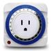 2X 24 Hour Timer Socket Mechanical Program Timer Switch Socket 230V Wall Outlet Protector Energy Saveing(US Plug)