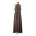 Watters Cocktail Dress Halter Sleeveless: Brown Solid Dresses - Women's Size 6