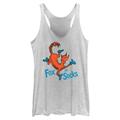 Women's Mad Engine Gray Dr. Seuss Fox in Sock Presents Racerback Tank Top