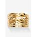 Women's 14K Yellow Gold-Plated 5 Piece Puzzle Ring by PalmBeach Jewelry in Gold (Size 7)
