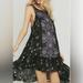 Free People Dresses | Free People Annka Border Slip Dress Size S, Black And Purple Bohemian | Color: Black/Purple | Size: S