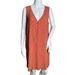 Madewell Dresses | Madewell Dress Womens Medium Orange White Polka Dot Heather Button Front Casual | Color: Orange/White | Size: M