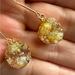 Anthropologie Jewelry | Anthro Ocean Brown Yellow Naturals Sparkle Druzy Like Stone Drop Earring | Color: Cream/Gold | Size: Os