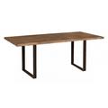 Carlton Modena Oiled Oak Dining Table, 150cm with U styled metal Legs Rectangular Top