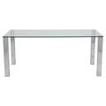 Kelso Clear Glass and Chrome Dining Table - 6 Seater