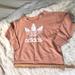 Adidas Tops | Adidas Peach Pink Oversized Sexy Cut Out Wide Neck Lounge Sweatshirt | Color: Pink/White | Size: L