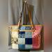 Coach Bags | Coach Signature Canvas & Patent Leather Patchwork Tote W/ Leather Trim Preloved | Color: Blue/Silver/Tan | Size: Os