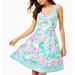 Lilly Pulitzer Dresses | Lilly Pulitzer - Blue, Green & Pink Floral Print A-Line "Linett" Dress Sz 14 | Color: Blue/Pink | Size: 14