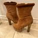 Gucci Shoes | Gucci Shearling With Wooden High Heel Boots 37 1/2 | Color: Tan | Size: 7.5