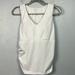 Athleta Tops | Athleta White Sleeveless Ruched Side Built In Bra Top 36d | Color: White | Size: 36d