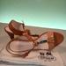 Coach Shoes | Coach Womens Genesis Tan Leather Adjustable Buckle Strap Slingback Heels 8.5b | Color: Cream/Tan | Size: 8.5