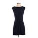 Ann Taylor Casual Dress - Mini Crew Neck Sleeveless: Blue Print Dresses - Women's Size 2X-Small Petite