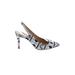 J.Crew Heels: Slingback Stiletto Cocktail Blue Shoes - Women's Size 9 1/2 - Pointed Toe