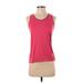 Adidas Active Tank Top: Pink Solid Activewear - Women's Size X-Small