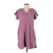 Universal Thread Casual Dress - Mini V-Neck Short sleeves: Purple Print Dresses - Women's Size X-Small