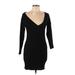 ASOS Casual Dress - Sweater Dress V Neck 3/4 sleeves: Black Print Dresses - New - Women's Size 10