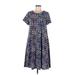 Lularoe Casual Dress - A-Line: Purple Grid Dresses - Women's Size Medium